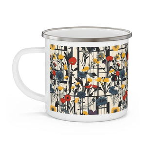 Rugged Enamel Camping Mug - Wild Flowers Stainless Steel - Dipaliz - Mugs