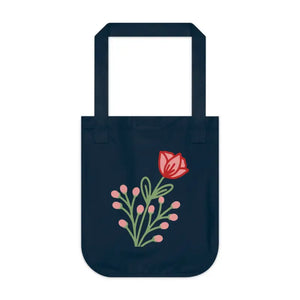 Canvas Tote Bag - Floral Eco-friendly Bold Style - Dipaliz - one Size / Navy - Bags
