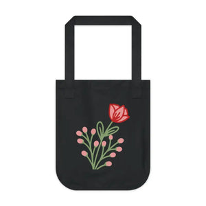 Canvas Tote Bag - Floral Eco-friendly Bold Style - Dipaliz - one Size / Black - Bags