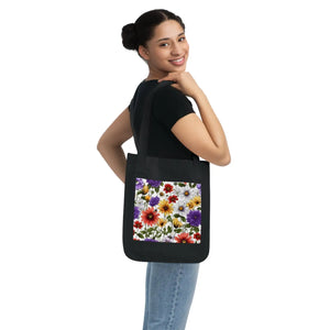 Floral Canvas Tote Bag - Organic Cotton Eco Style - Dipaliz - Bags