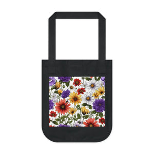 Floral Canvas Tote Bag - Organic Cotton Eco Style - Dipaliz - Bags