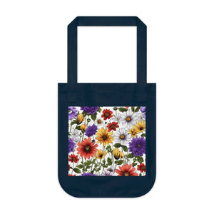 Floral Canvas Tote Bag - Organic Cotton Eco Style - Dipaliz - Bags