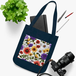 Floral Canvas Tote Bag - Organic Cotton Eco Style - Dipaliz - Bags