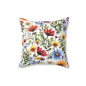Wild Flowers Polyester Square Pillow - Dipaliz - Throw Pillows