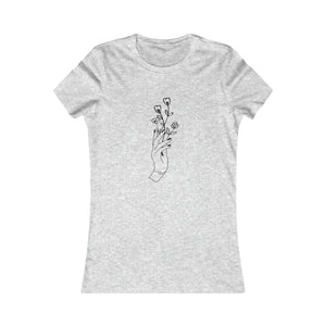 Soft Cotton Women’s Favorite Tee - Hand with Flowers - Dipaliz - T-shirts