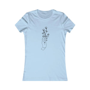 Soft Cotton Women’s Favorite Tee - Hand with Flowers - Dipaliz - T-shirts