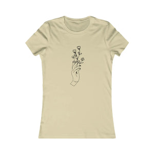 Soft Cotton Women’s Favorite Tee - Hand with Flowers - Dipaliz - T-shirts