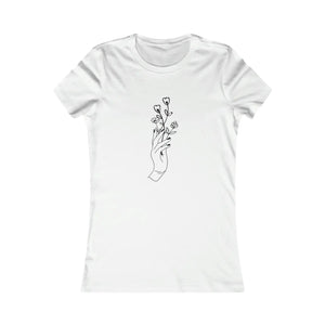 Soft Cotton Women’s Favorite Tee - Hand with Flowers - Dipaliz - T-shirts