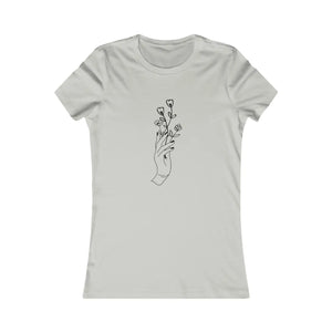 Soft Cotton Women’s Favorite Tee - Hand with Flowers - Dipaliz - T-shirts