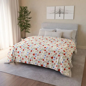 Wildflowers Pattern Soft Polyester Blanket - 60’’ × 80’’ - Blankets