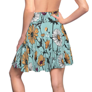 Wildflower Women’s Skater Skirt - Teal Everyday Wear - Dipaliz - Skirts - Xs