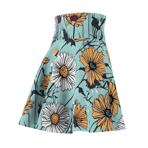Wildflowers on Teal Women’s Skater Skirt (aop) - Skirts