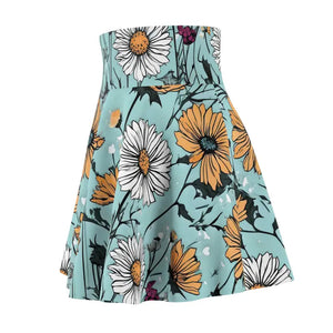 Wildflowers on Teal Women’s Skater Skirt (aop) - Skirts