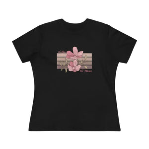 Women’s Premium Floral Tee no Rain Flowers Comfort - Dipaliz - T-shirts