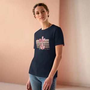 Women’s Premium Floral Tee no Rain Flowers Comfort - Dipaliz - Navy / s - T-shirts