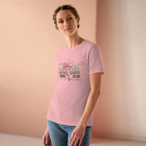 Women’s Premium Floral Tee no Rain Flowers Comfort - Dipaliz - Pink / s - T-shirts