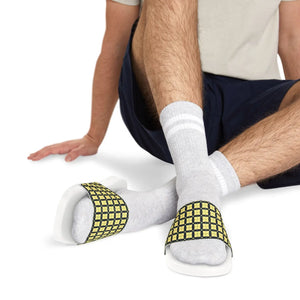 Checkered Men’s Pu Slide Sandals - Summer Comfort - Dipaliz