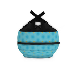 Roomy Blue Pattern Backpack - Eco-friendly Gifts - Dipaliz - Backpacks