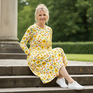 Print Long Sleeve Midi Dress – Fiesta Style - Dipaliz - Dresses - Xs
