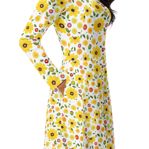 Print Long Sleeve Midi Dress – Fiesta Style - Dipaliz - Dresses - Xs