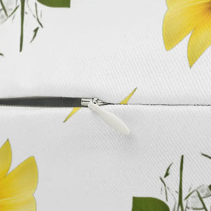 Spun Polyester Lumbar Pillow - Yellow Morning Glory Design - Dipaliz - 20’’ × 14’’ - Throw Pillows