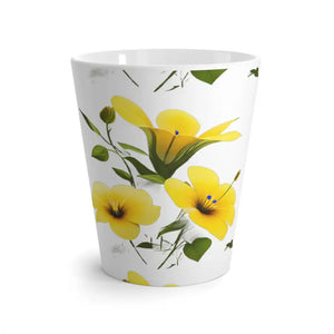 Yellow Morning Glory Latte Mug - Floral Coffee Cup - Dipaliz - 12oz / Mugs