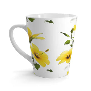 Yellow Morning Glory Latte Mug - Floral Coffee Cup - Dipaliz - 12oz / Mugs