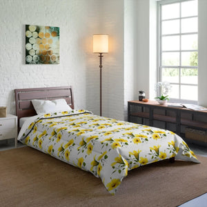 Yellow Morning Glory Quilt - Soft Lightweight Bedding - Dipaliz - Quilts & Comforters