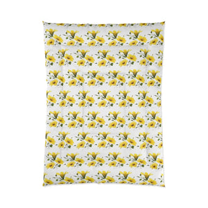 Yellow Morning Glory Quilt - Soft Lightweight Bedding - Dipaliz - Quilts & Comforters