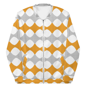 Bold Yellow Pattern Unisex Bomber Jacket - Fleece - Dipaliz - Jackets