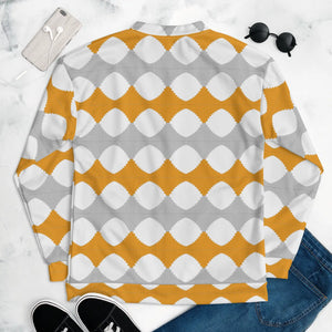 Bold Yellow Pattern Unisex Bomber Jacket - Fleece - Dipaliz - Jackets