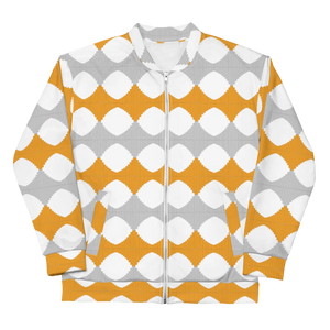 Bold Yellow Pattern Unisex Bomber Jacket - Fleece - Dipaliz - Jackets