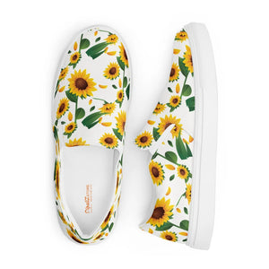 Vibrant Canvas Shoes - Yellow Sunflowers Women’s Slip - Dipaliz - Sneakers