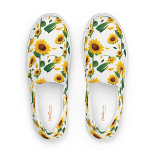 Vibrant Canvas Shoes - Yellow Sunflowers Women’s Slip - Dipaliz - Sneakers
