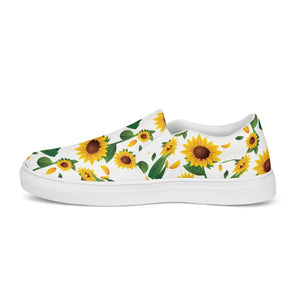 Vibrant Canvas Shoes - Yellow Sunflowers Women’s Slip - Dipaliz - Sneakers