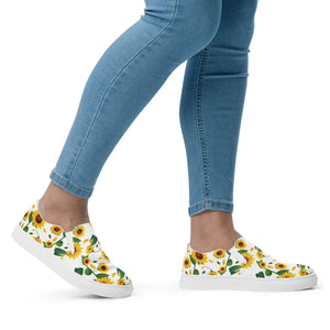 Vibrant Canvas Shoes - Yellow Sunflowers Women’s Slip - Dipaliz - Sneakers