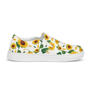 Vibrant Canvas Shoes - Yellow Sunflowers Women’s Slip - Dipaliz - Sneakers