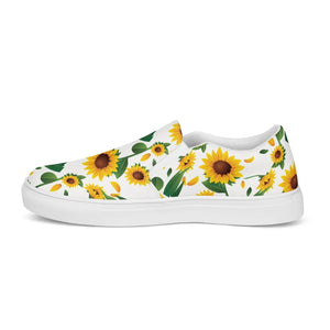 Vibrant Canvas Shoes - Yellow Sunflowers Women’s Slip - Dipaliz - Sneakers