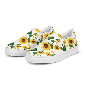 Vibrant Canvas Shoes - Yellow Sunflowers Women’s Slip - Dipaliz - Sneakers