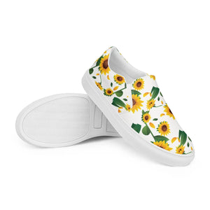 Vibrant Canvas Shoes - Yellow Sunflowers Women’s Slip - Dipaliz - Sneakers