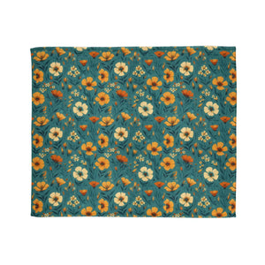 Yellow Wild Flowers Soft Polyester Blanket - Dipaliz - Blankets