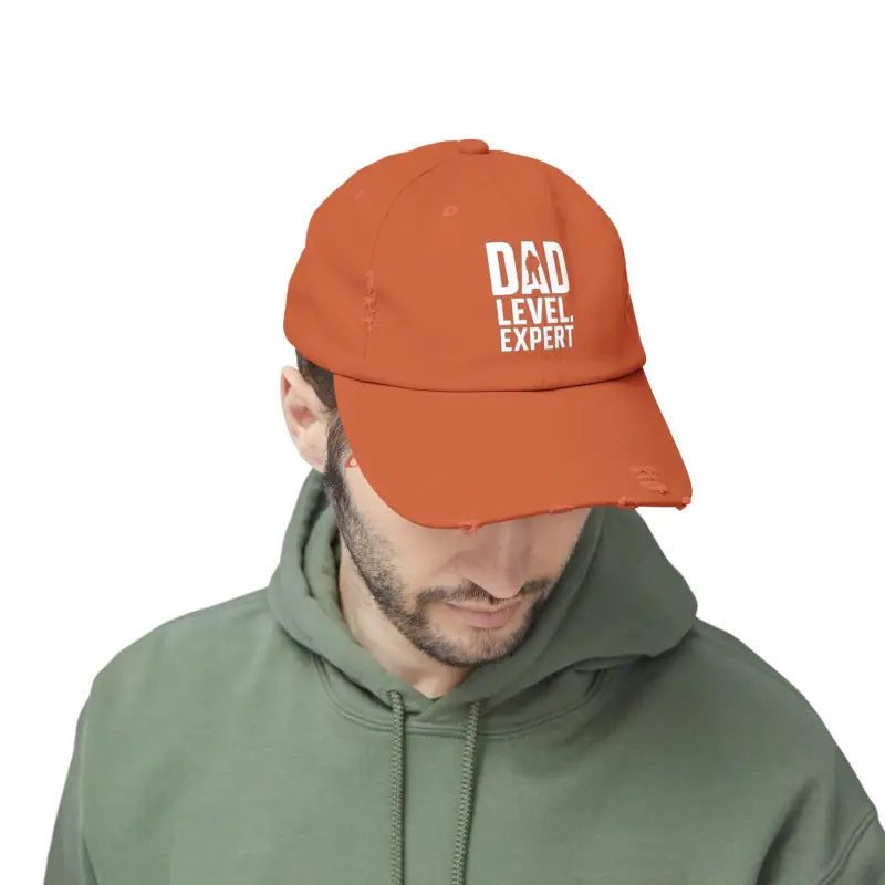 Distressed Hats: Effortless Style for Dad-level Experts - Burnt Orange / one Size Hats