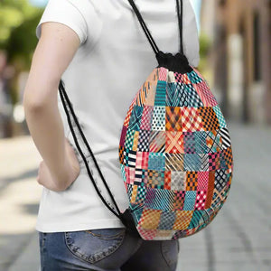 Drawstring Backpack Abstract Pattern Polyester Bag Dipaliz - one Size - Backpacks