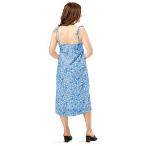 Floral Capri Blue Midi Dress – Effortlessly Chic Style - Dipaliz - Dresses - Xs