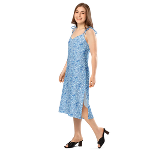 Floral Capri Blue Midi Dress – Effortlessly Chic Style - Dipaliz - Dresses - Xs