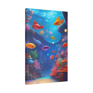 Psychedelic Shoal Matte Canvas - Colorful Fish Wall Art - Dipaliz - Posters Prints & Visual Artwork