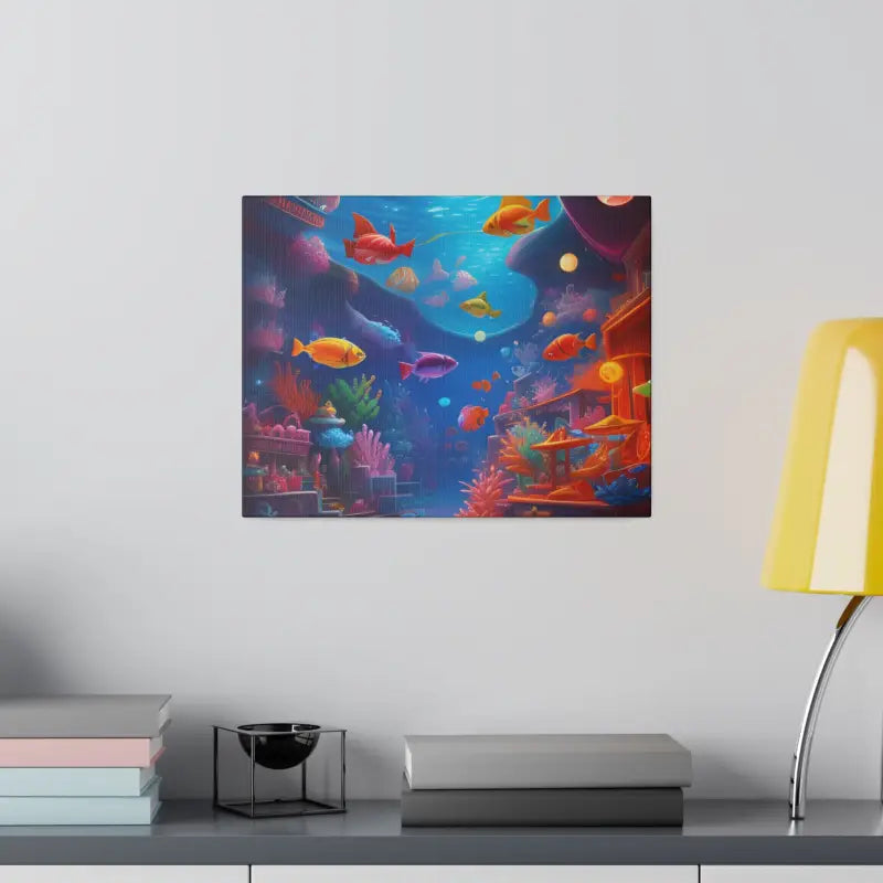 Dive Into Colorful Bliss: Psychedelic Shoal Matte Canvas Art