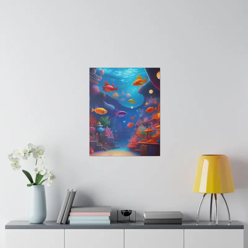 Dive Into Colorful Bliss: Psychedelic Shoal Matte Canvas Art