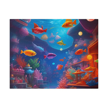 Dive Into Colorful Bliss: Psychedelic Shoal Matte Canvas Art - 14″ x 11″ (horizontal) / 0.75’’