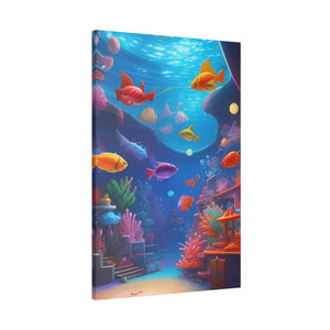 Psychedelic Shoal Matte Canvas - Colorful Fish Wall Art - Dipaliz - Posters Prints & Visual Artwork